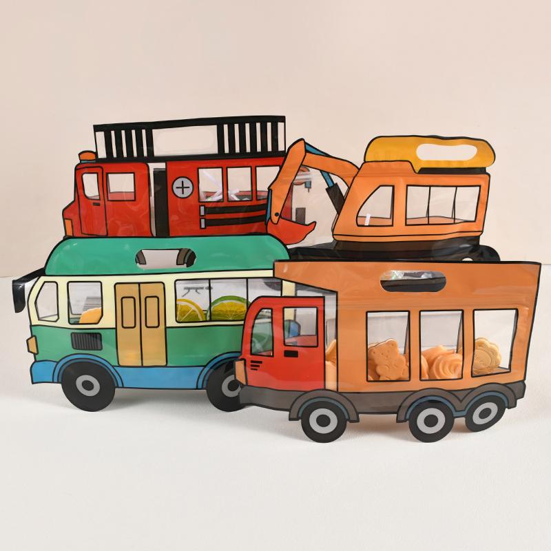 10 ks Stavební nákladní auto Cukrovinky Dárková taška Policejní auto Bagr Sušenky Svačina Zipové sáčky Dětská narozeninová oslava Dárky Dekorace Potřeby