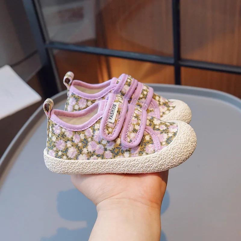 Zapatillas Girl Shoe 24Autumn New Floral Canvas Shoe Fashion Casual Shoes Infant Toddler Walking Shoes Kid Sports Shoe Kid Shoes