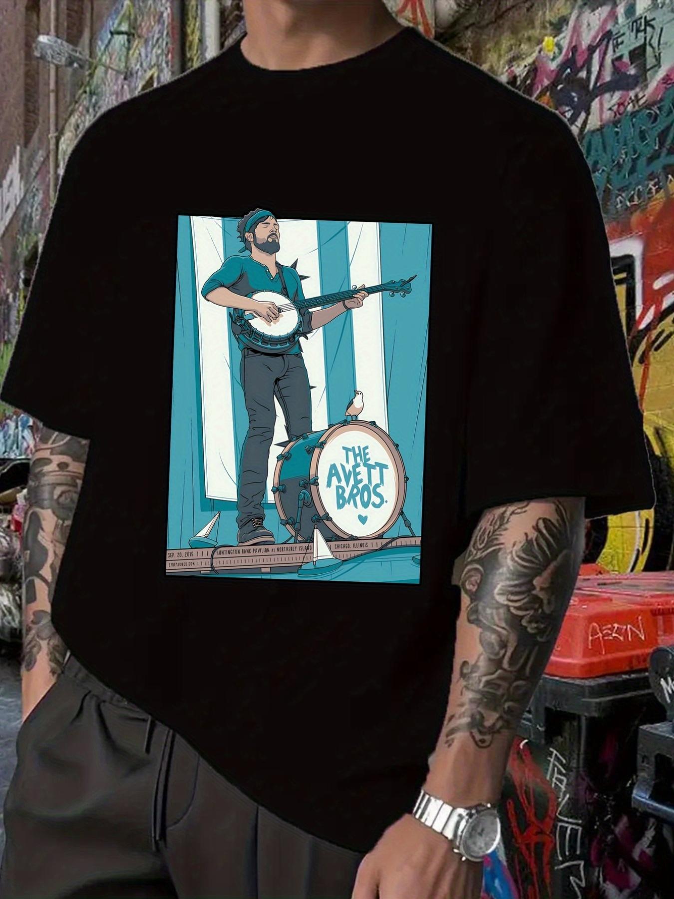 

AVETT BROS. Music Band Graphic T-shirt - Banjo Player Tee S