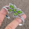 Peridot Gemstone Handmade 925 Sterling Silver Cuff Bangle Adjustable KKG-101