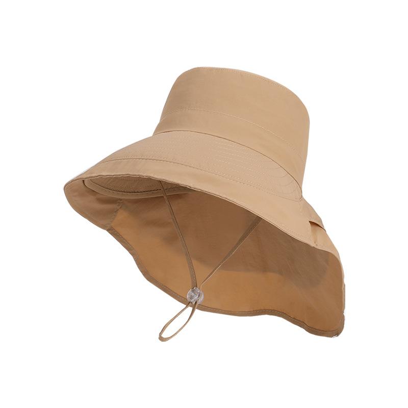 Summer Big Brim Sun Protection Hat Women's Outdoor Travel Versatile Sun Hat Shawl Neck Protection Quick Drying Waterproof Bucket Hat