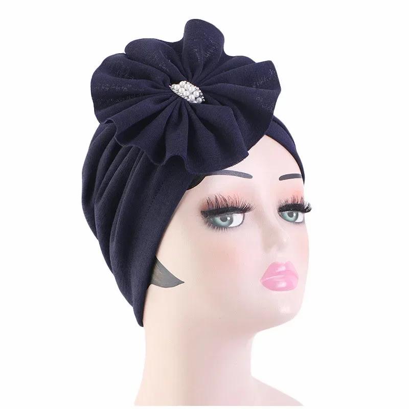 Bowknot Turban Indian Women Muslim Hijab Stretch Chemo Cap Cancer Hat Hair Loss Cover Head Scarf Wrap Beanies Bonnet Headwear