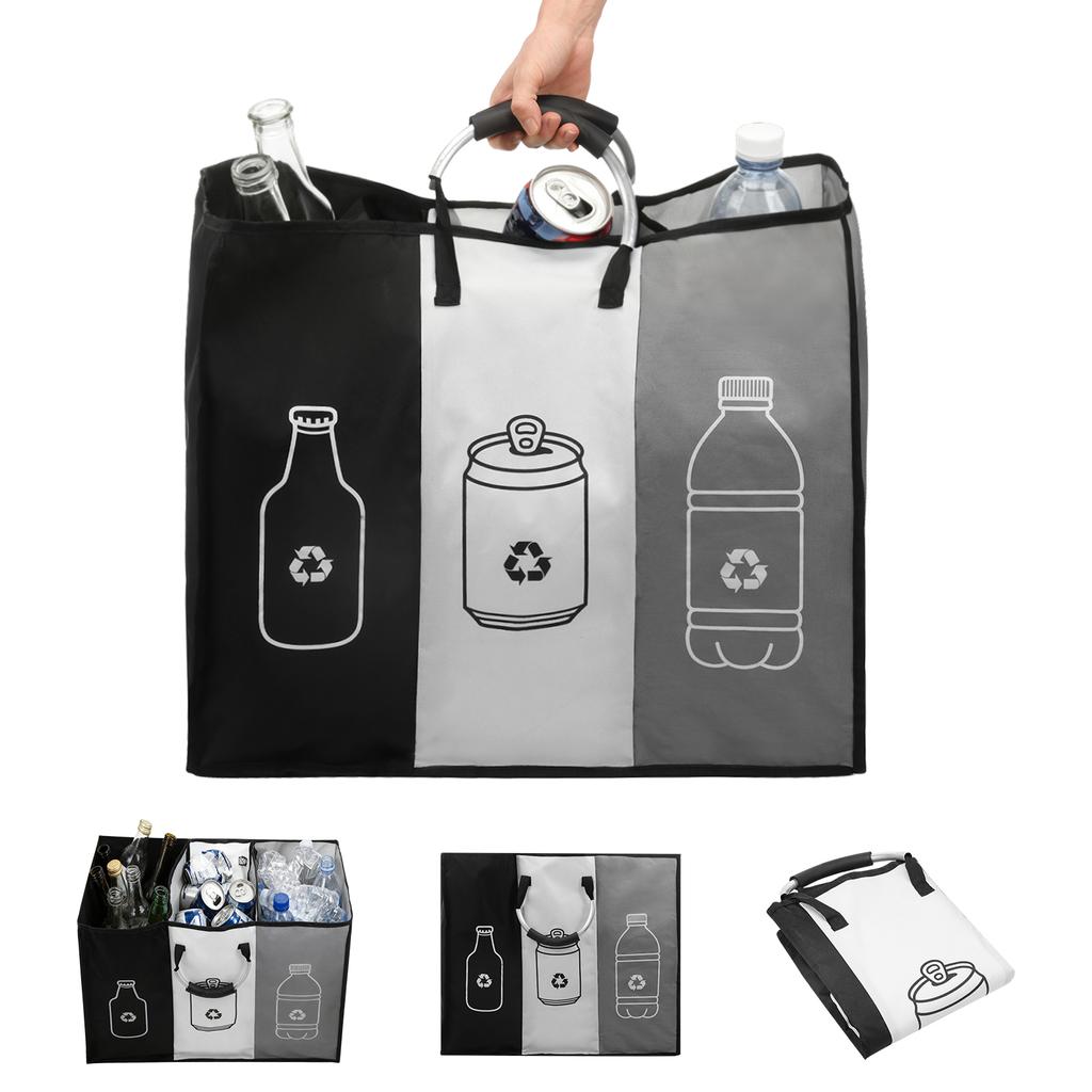 82/115L Empty Bottle Storage Basket Folding Kitchen Trash can Wastewater Bottle Collector Bag with Handle Large Capacity Bin