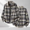 Men's Plus Size Plaid Flannel Shirt Lapel Collar Oversized Shacket 4XL‑10XL