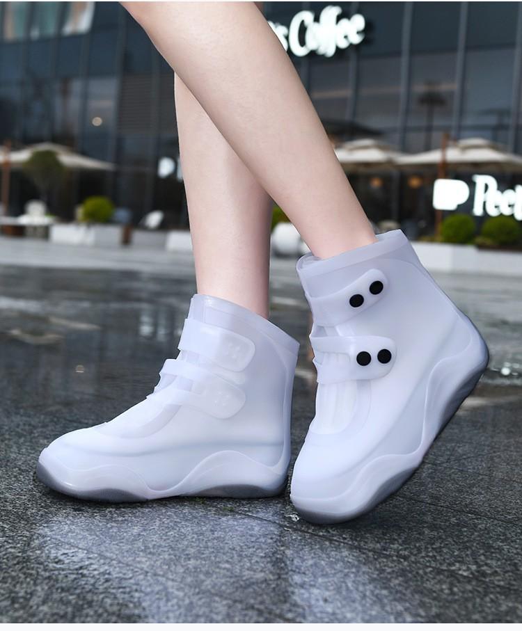 

Портативные и легко надеваемые/снимаемые водонепроницаемые бахилы, нескользящие, утолщенные и износостойкие силиконовые дождевые бахилы для взрослых и детей M