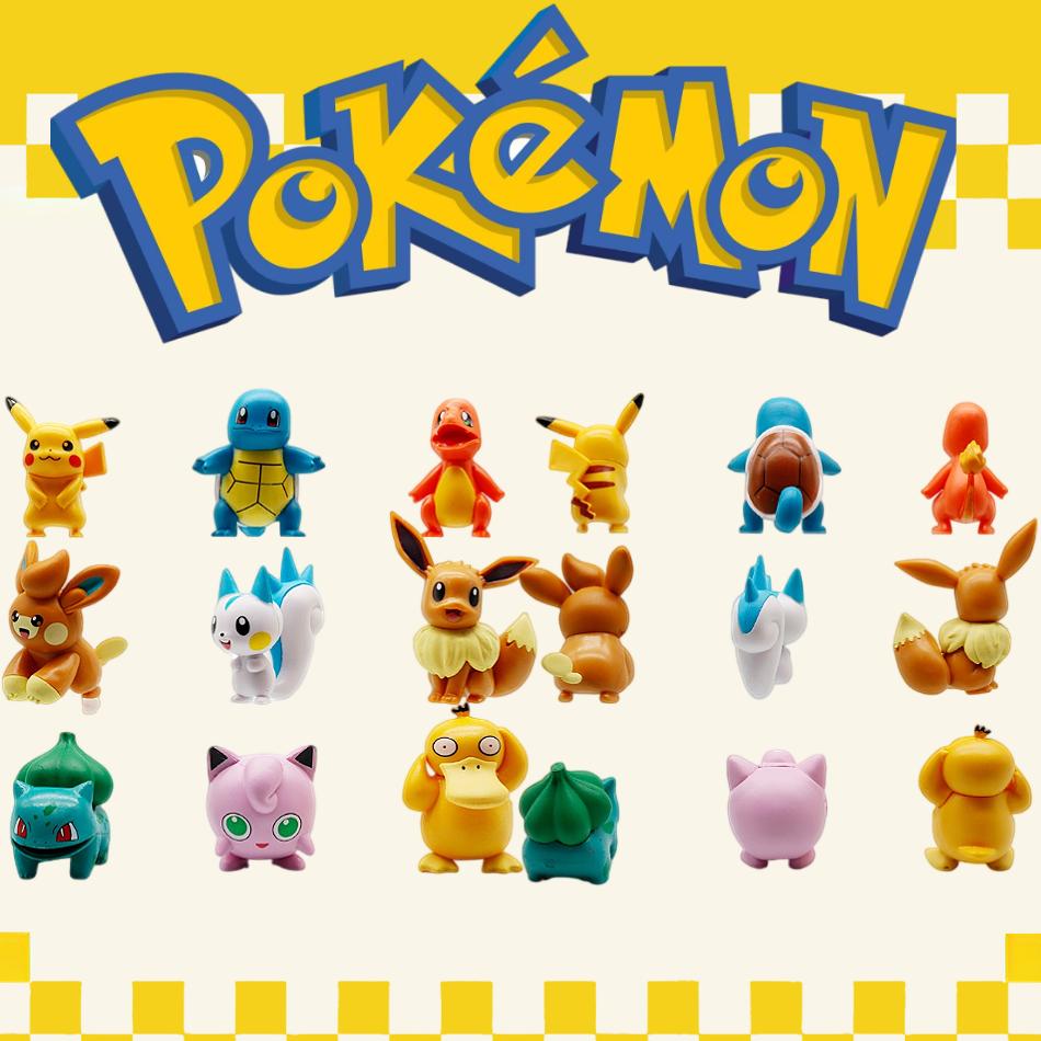 Hot Pokemon Anime Figures Pikachu Toys Model Charmander Psyduck Squirtle Jigglypuff Bulbasaur Kawaii Collect Dolls Kids Gift