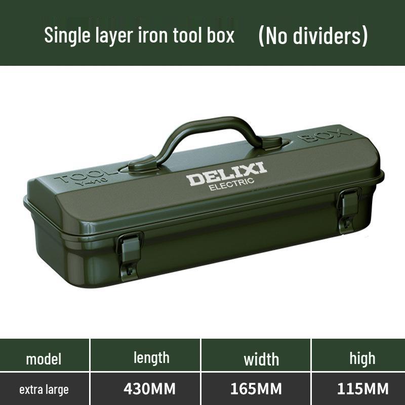 

Металевий ящик для інструментів промислового класу Delixi для дому та ремонту автомобіля Enhanced Large 【370*160*110】