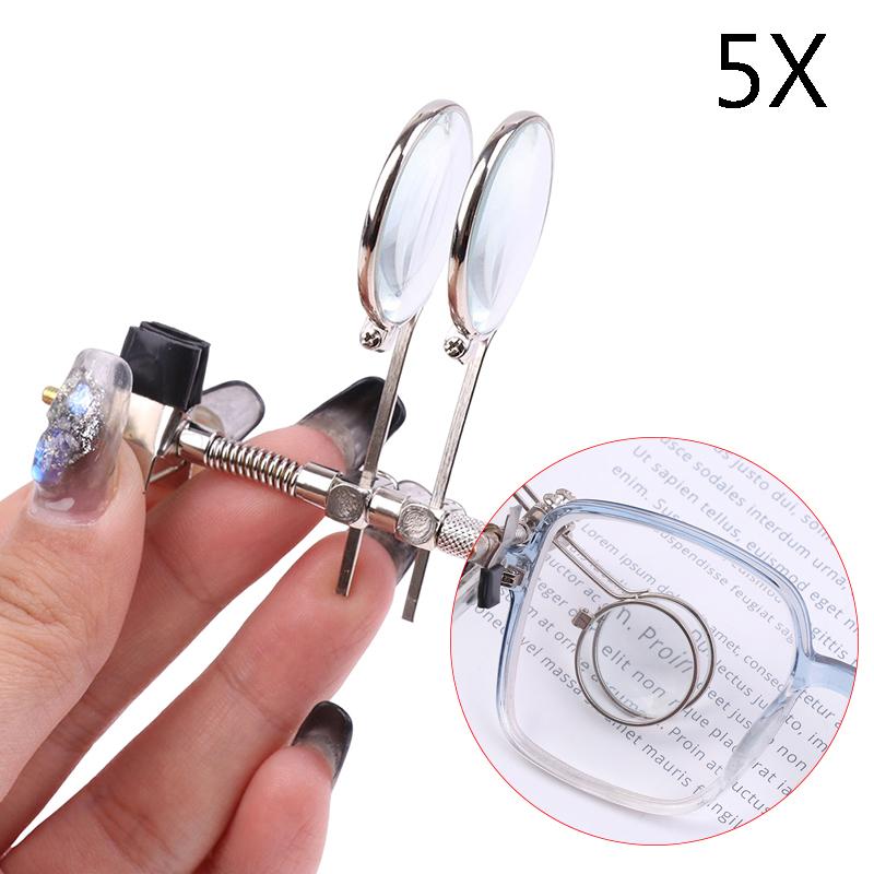 1Pc 25mm Double Lenses Magnifying Glass Stainless Steel Clip  Rotatable Mini Magnifier Diameter Monocular