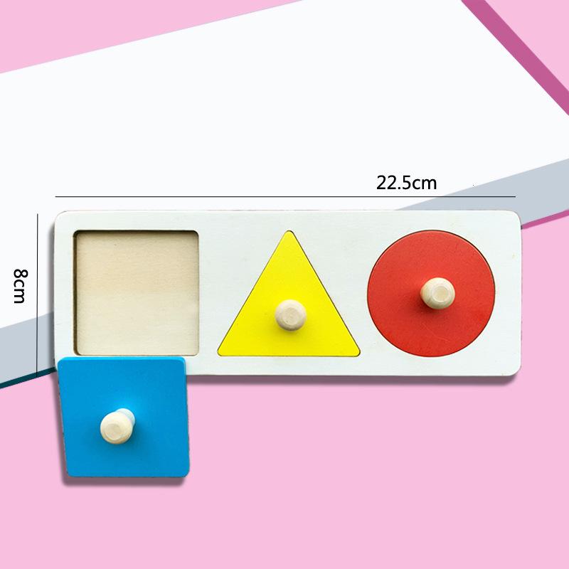 Toddler Montessori Wooden Geometric Shape Recognition Puzzle