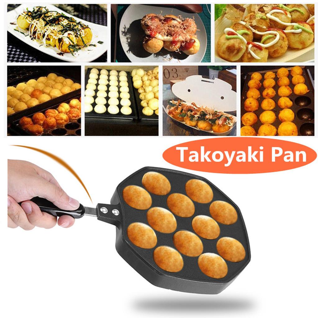 12 Cavities Aluminum NOn Stick Takoyaki Grill Pan Plate Octopus Ball Pancake Maker Baking Mold Baking Mold Grill Pan Pancake Pan
