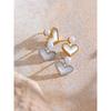 Yhpup Korean Delicate Natural Shell Simulated Pearl Heart Chic Stud Earrings Stainless Steel Office Ladies Waterproof Jewelry