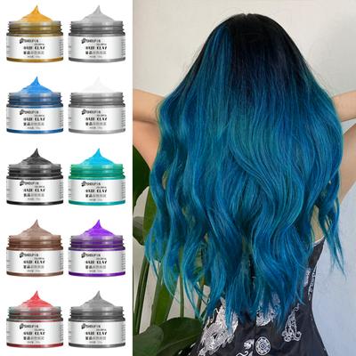 100 ml Einweg-Haarfärbecreme, bunte natürliche Pflanzen, waschbar, sicher, für Männer und Frauen, Unisex, temporäres Haarfärbewachs, sofortige Frisurfarbe, Tongel