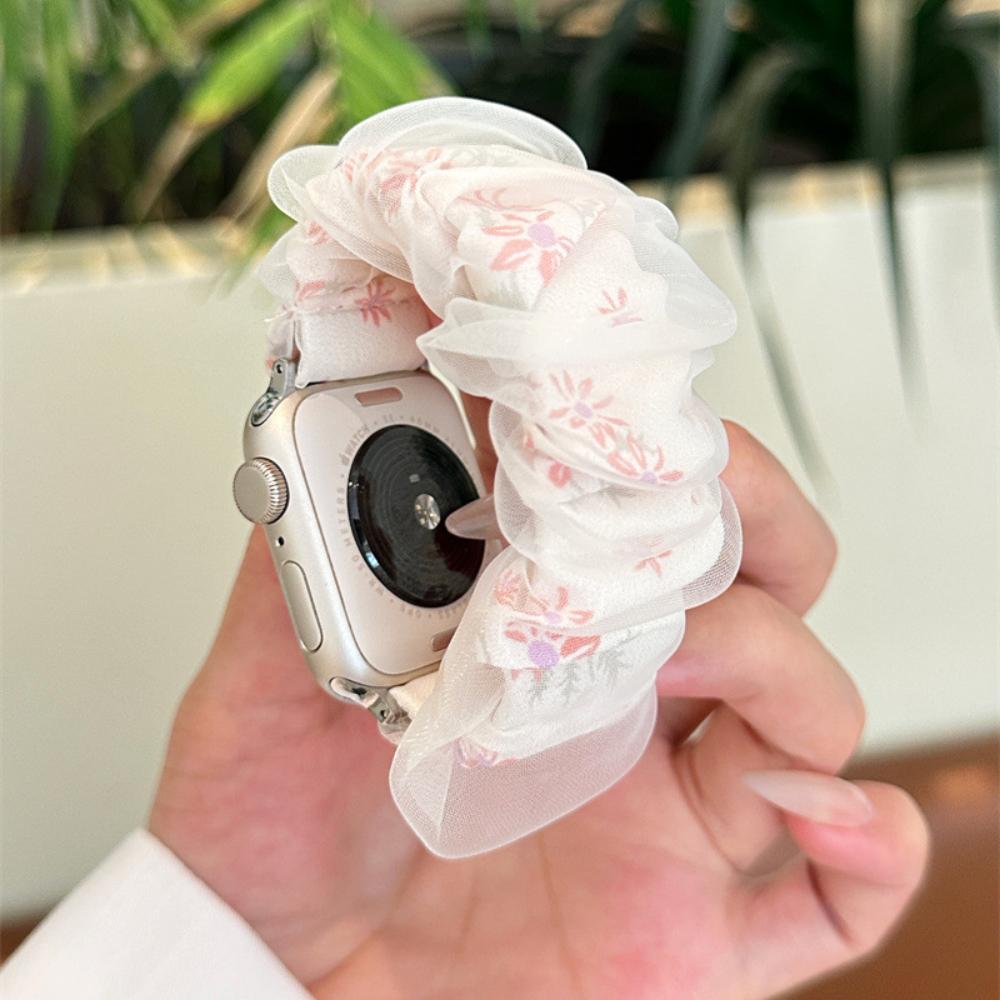 Cute Girl New mesh Elastic Strap for Apple Watch 46mm band iWatch 10 42mm Series 9 8 41mm 38mm 44mm Ultra 49mm Bracelet Elastic Watchband for women