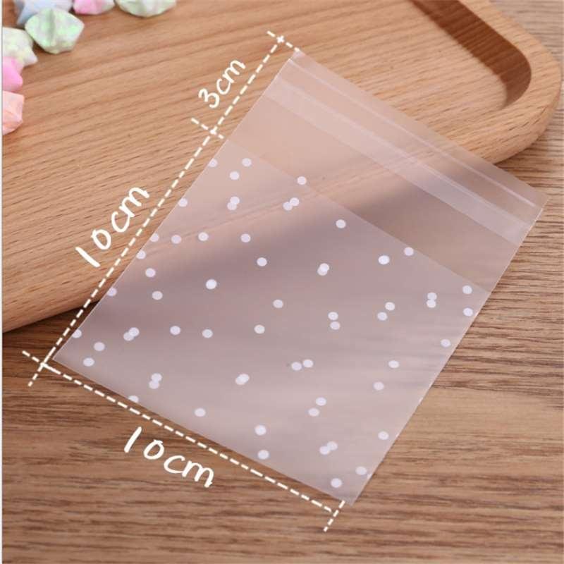 100pcs/set Food Grade Plastic Dessert Bag Cute Cookies Packing Bags