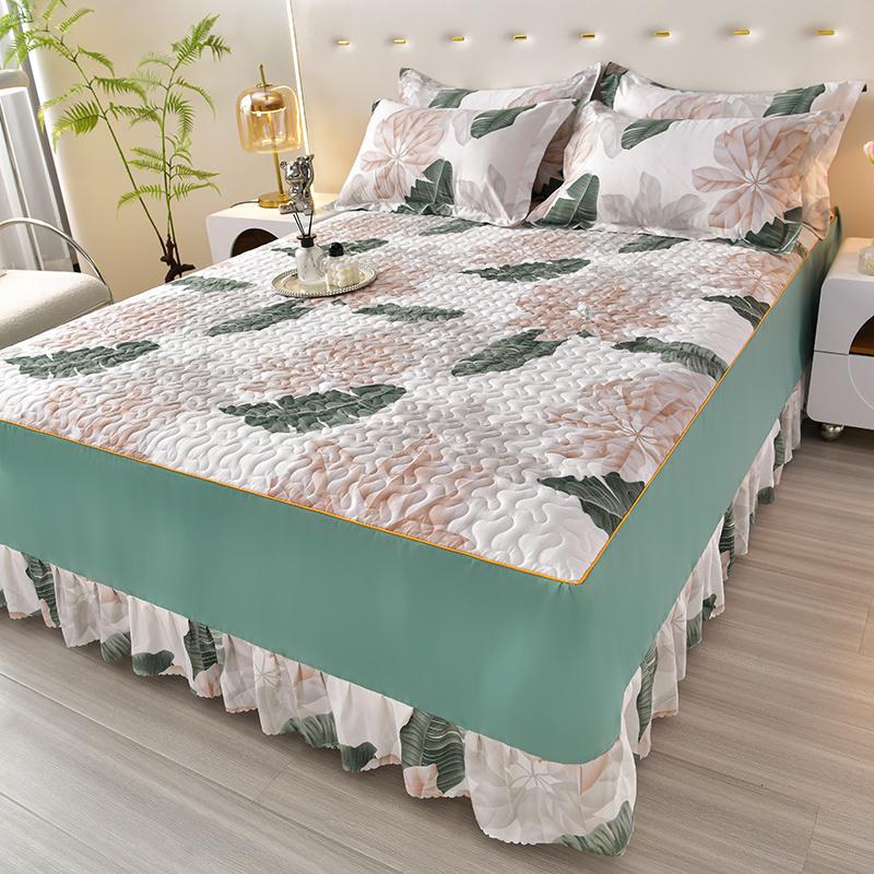 Spannbettlaken, Betthusse mit Kissenbezug 1,2M1,5M1,8M.200M Lakengurt Schutz Einzelbett-Betthusse mit Kissenbezug 3-teilig