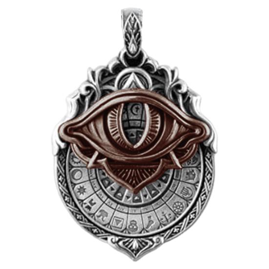 Tarot Vision Necklace All-Seeing Eye Pendant Necklace Tarot Card Symbol Pendant with Smooth Rotation Mystic Divination Jewelry