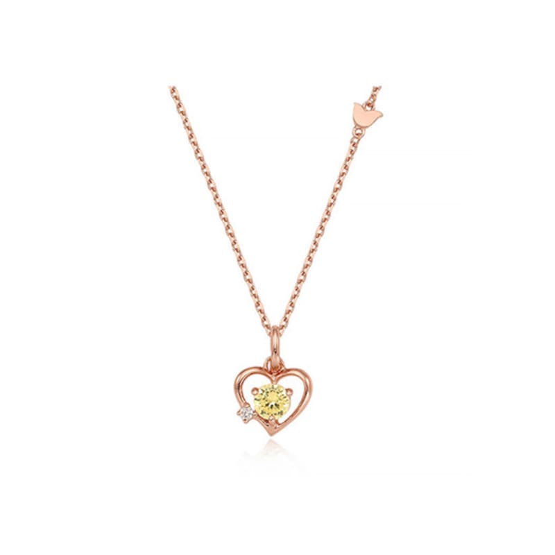 Tirr Lirr Sunshine Love Silver Pink Necklace TNSSVP5243M