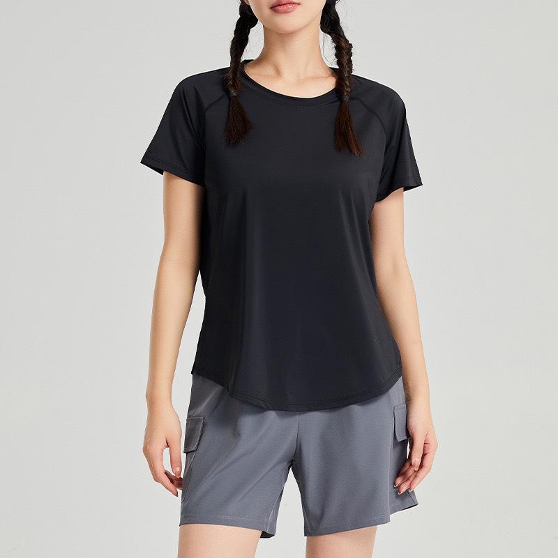 

2024 Women s Plus Size Quick-Dry Hollow Back Sports Top: Summer Short Sleeve Yoga & Running T-Shirt XL