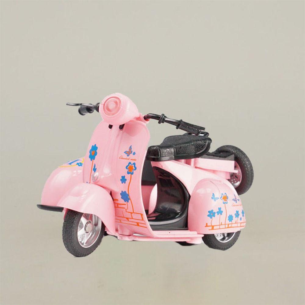 Three Wheeled Pull-back Motorcycle Model Simulation Miniature Car Model  Kids Birthday Gift