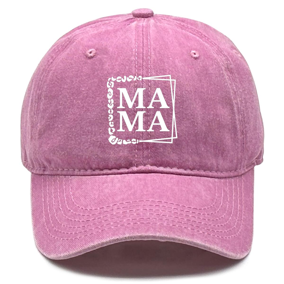 

MAMA Print Adjustable Baseball Cap, Mother s Day Flat Cap Raw Brim Curved Brim Headwear Solid Color Snapback Baseball Hat as the picture розовый