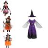 Enchanting Children Halloween Cosplay Witch Costume For Baby Girls With Bow Decoration