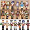 9pcs Walnut Soldier Wooden Pendant Creative Color Print Xmas Tree Hanging Ornament New Year Party Supplies Christmas Decorations