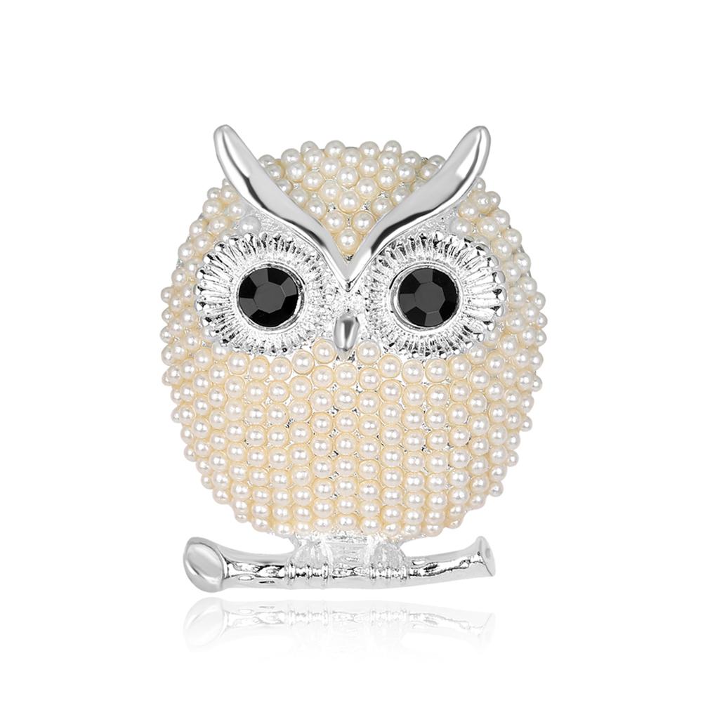 Women Pearl Brooches Cartoon Owl Animal Brooches Party Accessories Wedding Decoration Christmas Jewelry Brooch