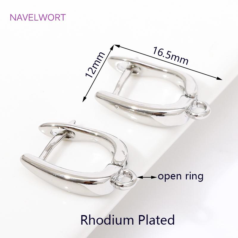 

18K Gold Plated Ear Wire Fasteners Earring Hooks Brass Metal Earring Clasps Fittings For DIY Women Earrings Making Supplies 2 pieces