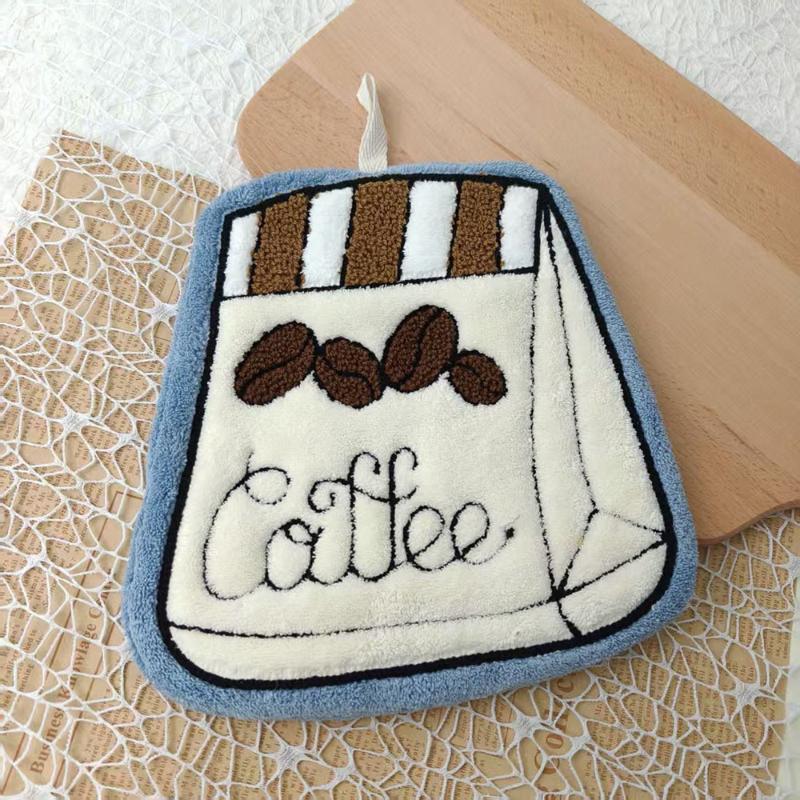 

Cute Puppy Hand Towel Quick Drying Kitchen Cleaning Rag Coral Velvet Cartoon Animal Absorbent Bathroom Hanging Towel