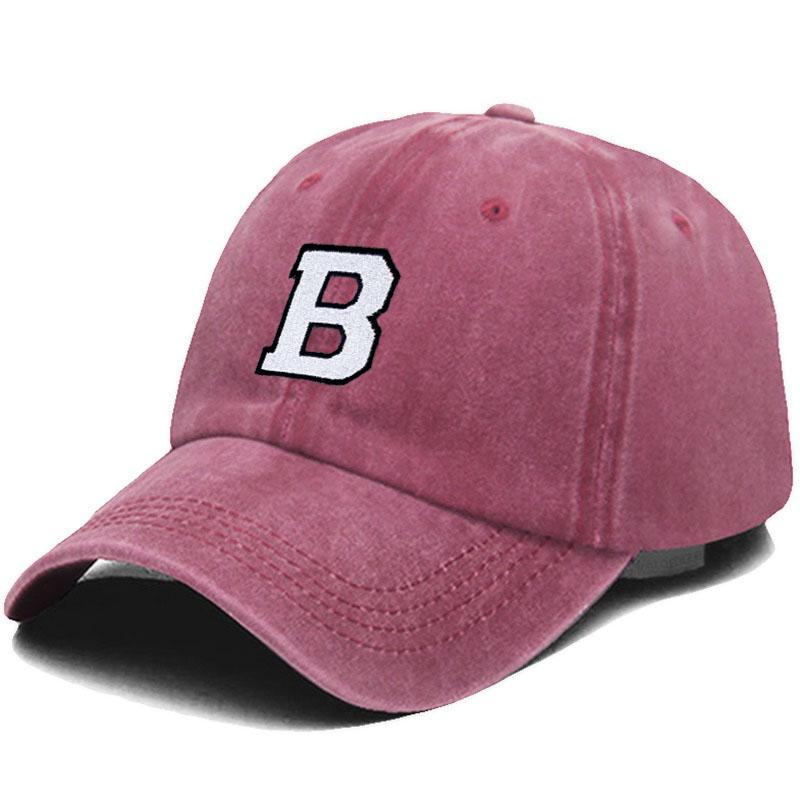 Initial Letter A-Z Embroidery Baseball Cap For Men Womne High Quality Washed Cotton Dad Hats Team Sport Visors Snapback Caps