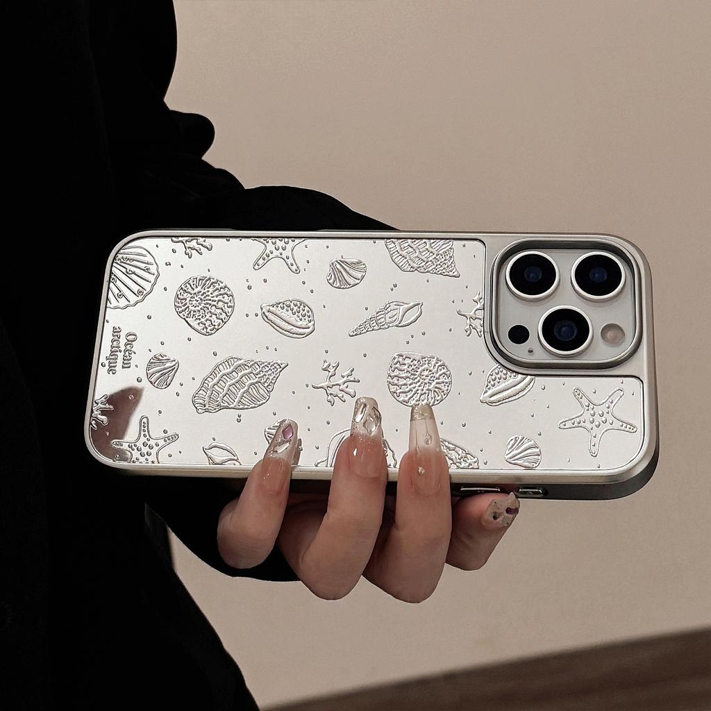 Gilded Electroplating Suitable for Apple 16promax Mobile Phone Case Iphone15 Starfish Shell 13 Mirror High End 12 Hard