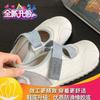 2025 summer new puff single shoes Velcro Mary Jane flat thin soft sole fashion versatile casual board shoes