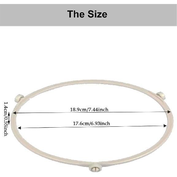 10.6"-12.4" Microwave Turntable Ring, 7.44 Inch Rotating Ring Roller, Middle Glass Plate Tray Support Holder, Replacement Inner Ring - for Microwave