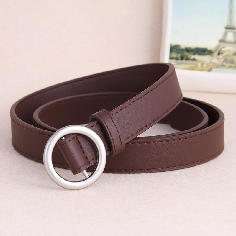 All Hole Contemporary Black Belt For Women Stylish Automatic Buckle For Wear Everyday