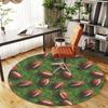1pc football field Round Chair mat Area Rug - Non-Slip, Floor Mat for Office, Bedroom, and Indoor Decor c1118021
