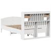Solid Wood Bed with Shelf Without Mattress White 135 x 190 cm Pine