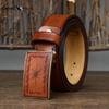 Retro Carved Pattern Trendy Handmade Smooth Buckle Belt Men's Buckle Genuine Leather Pure Cowhide Denim Belt