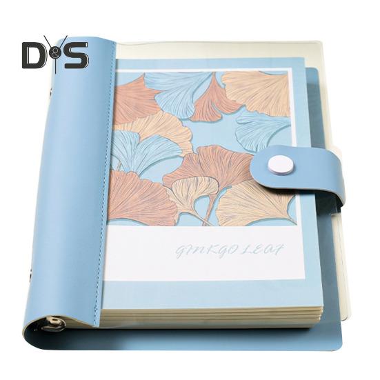 A5 B5 Binder Notebook 120 Pages Artificial Leather Cover Lined Loose-leaf Notebook Metal Snap Personal Journal