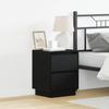 Nightstand Black Oak Look 39 x 34.5 x 50 cm Engineered Wood