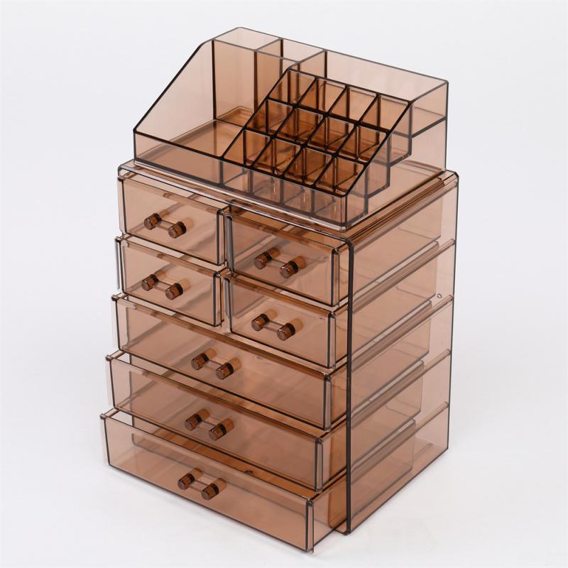 2pcs Cosmetics Storage Rack Shelf Multifunctional Large Capacity Space Saving Organizer With 7