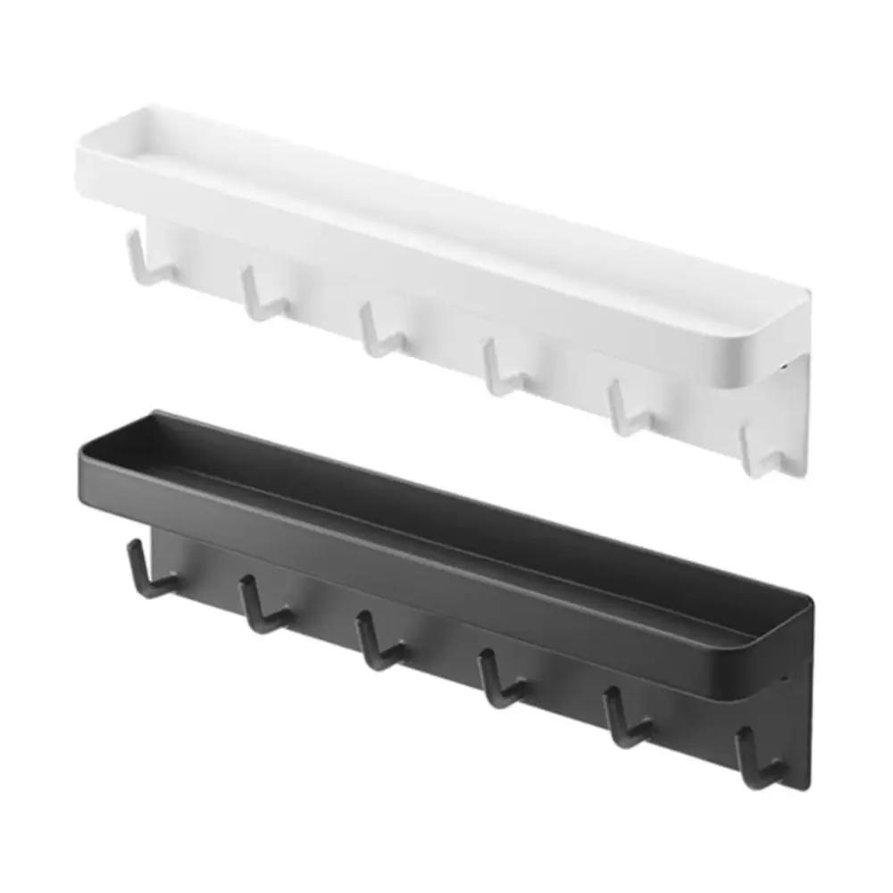 High Quality Wall-Mounted Key Mail Holder Magnetic 6 Hooks Rack Organizer Tray Shelf Home Decoration Kitchen