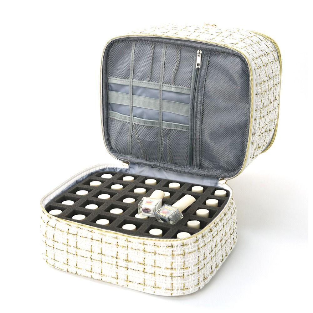 Adjustable Dividers Nail Polish Storage Bag Double-Layer Nail Kit Bag  Nail Stuff