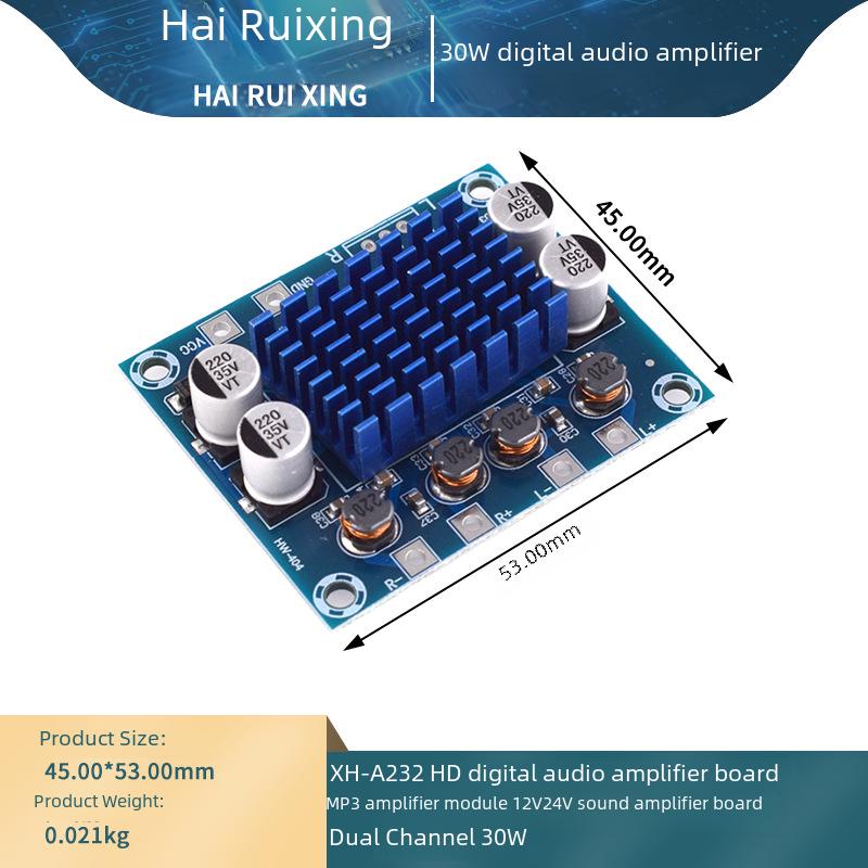 

XH-A232 HD 30W Dual Channel Digital Audio Amplifier Module 12V/24V