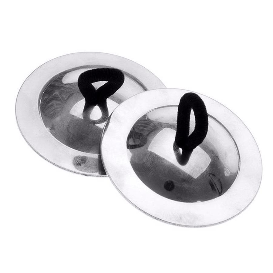 

2/4pcs Silvery Metal Finger Cymbals - Mini Orff Percussion Instruments with Elastic Finger Straps Background Music Performances