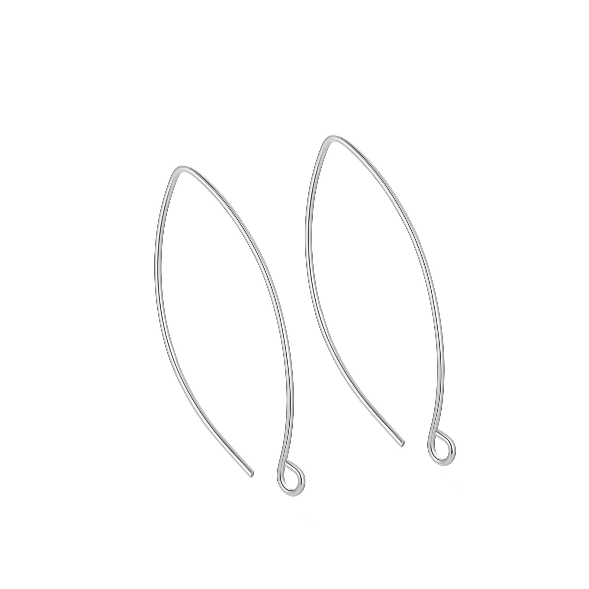 Jewelry 925 Sterling Silver Earrings Geometric Split Ring Simple Hooks for Jewelry Handmade