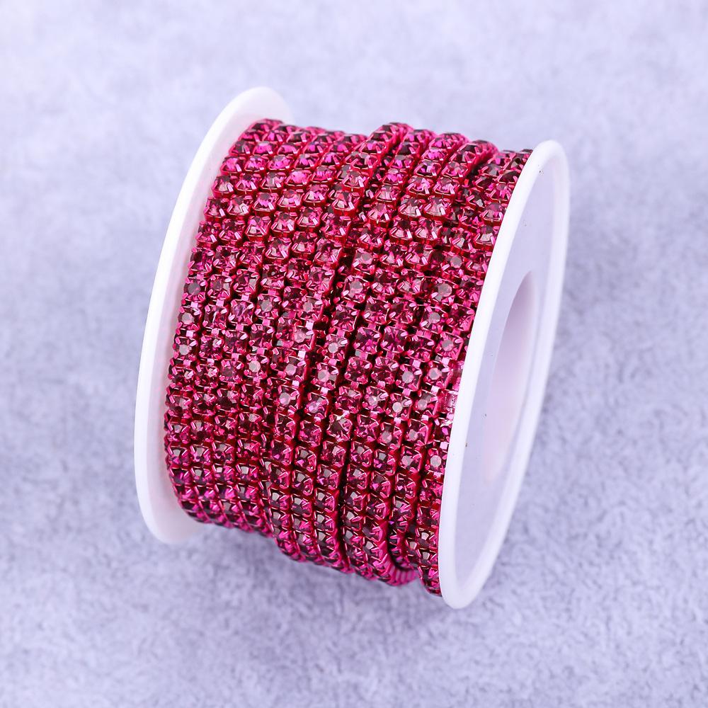 

Ланцюжок Wei Chen з кігтями, гальванізований скляний стразовий діамантовий ланцюжок, однорядний металевий щільний кіготь, партія, електрофорез, одяг, аксесуари SS8- (5 yards/bag) фуксія