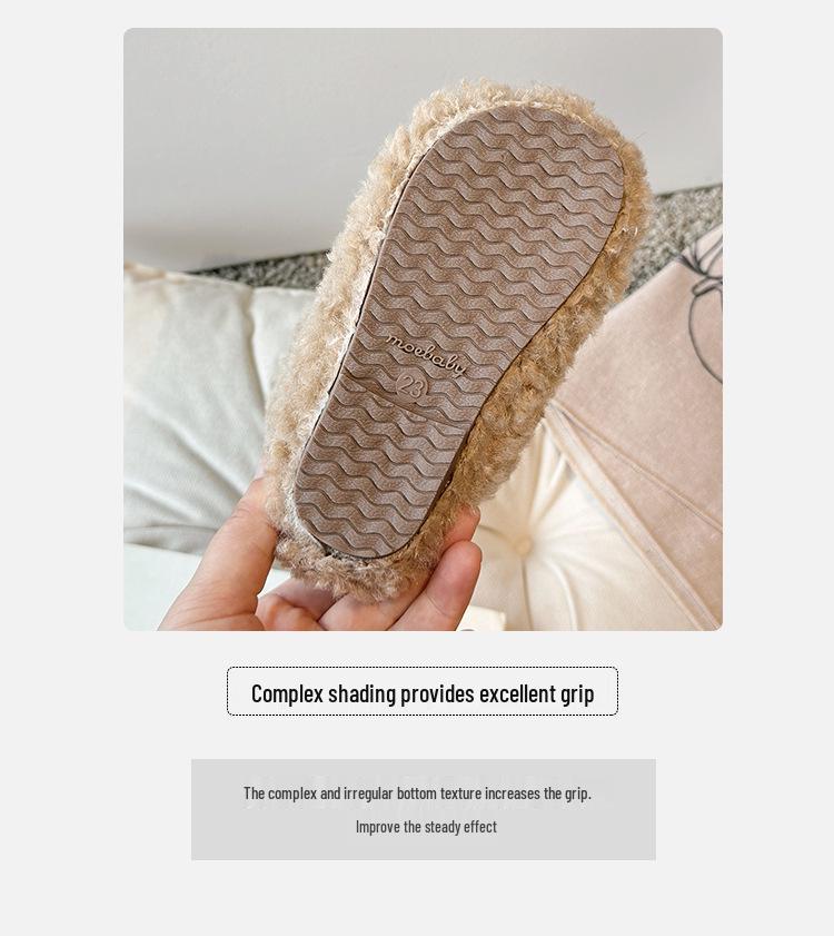 Girls' Fleece-Lined Winter Princess Ankle Boots - Warm, Furry Cotton Snow Boots for Little Girls 2025 Style