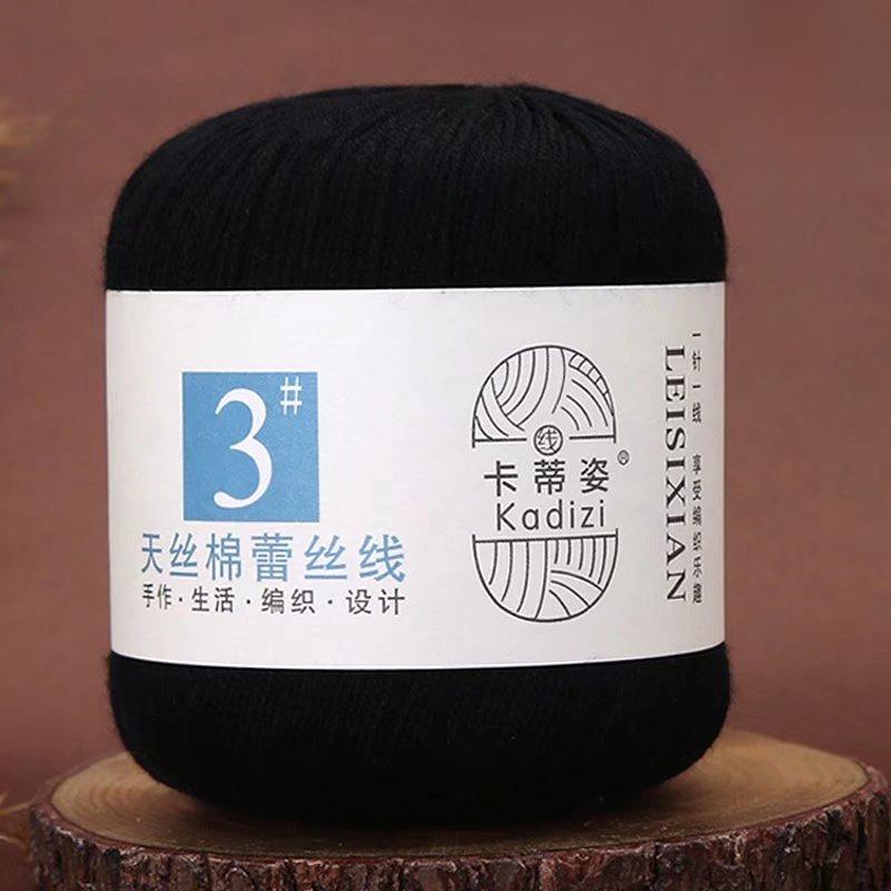 1 Rotolo Filato di Pizzo Cotone Tencel per Uncinetto Estivo & Lavori a Maglia Fai-da-Te - No. 3