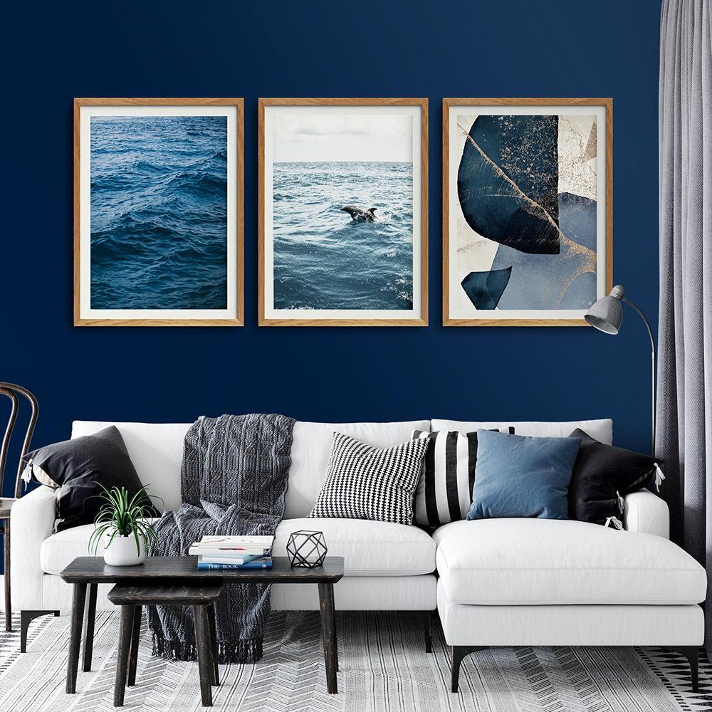 Blue Wave Landscape Poster Starfish Art Printing Canvas Painting Sea View Painting Nordic Home Decoration Life Wall Painting