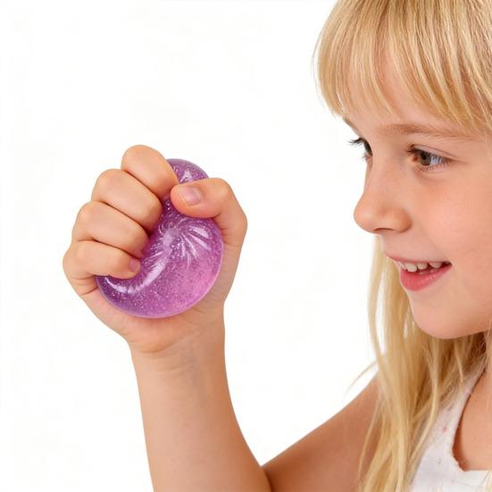 1/4Pcs Transparent Steamed Bun Toy Stress Relief Glitter Powder Dumpling Squeeze Sensory Fidget Toy Slow Rising Stress Ball Dough Ball Hand Toy